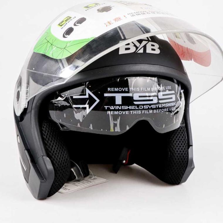 Jual Limited Helm Motor Half Face Double Visor Helmet Xl Byb730 Kkt