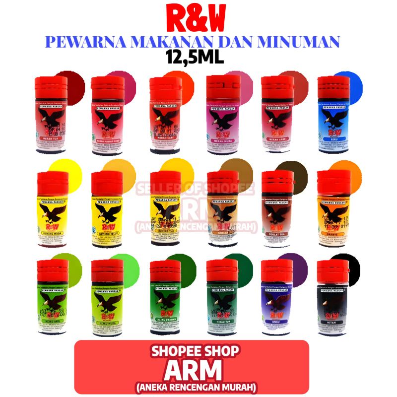 Jual Pewarna Makanan Cair R&W Botol 12,5 ML | Shopee Indonesia