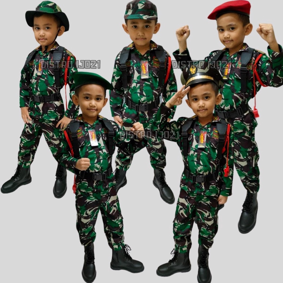 Jual PromotionLl2L6 PROFESI ANAK POLISI TNI LORENG KOMPLIT DAHRIM KOPEL