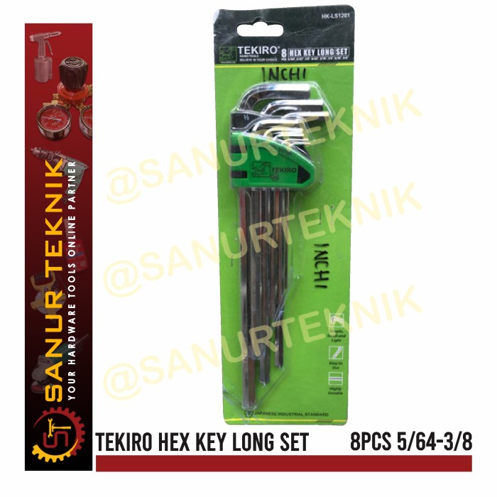 Jual Tekiro Hex Key Long Set Inch Kunci L Set Inchi Panjang