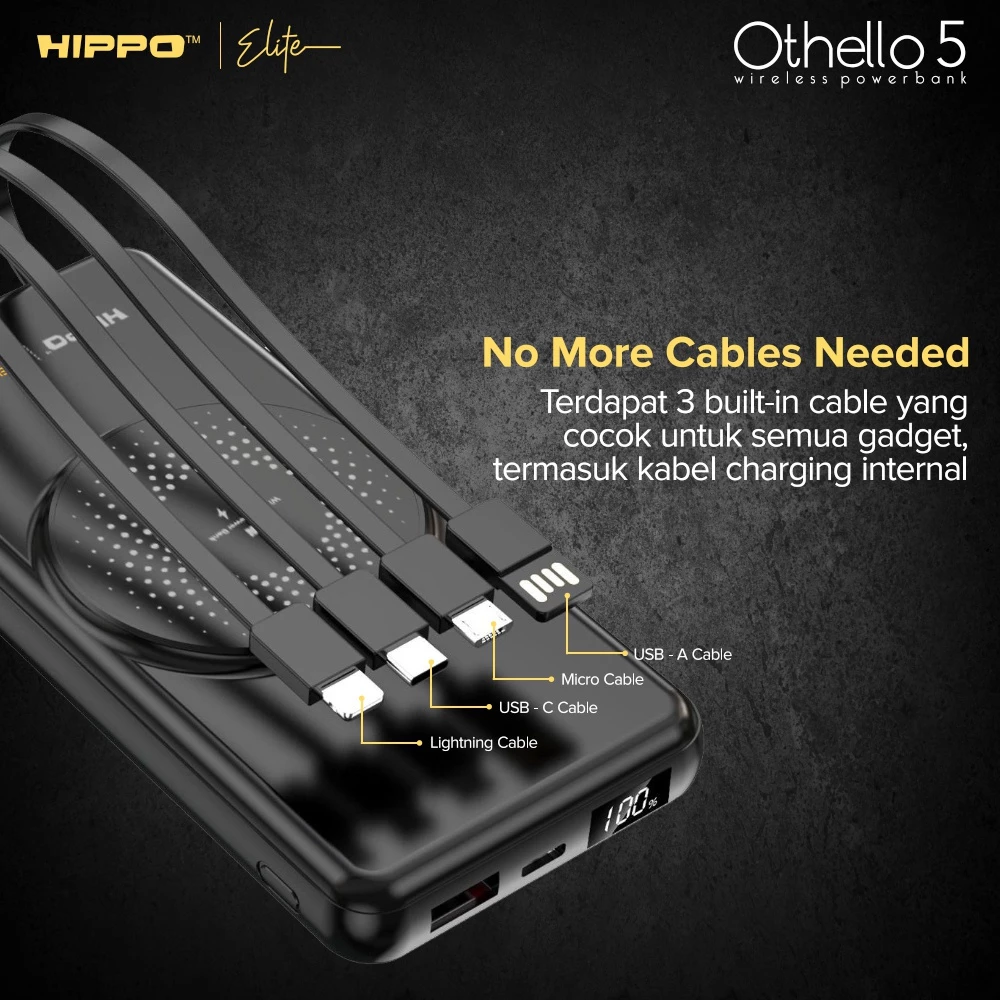 Hippo Elite PowerBank Othello 5 PD 22.5W 10000mAh MagSafe Magetic Wireless 15W Charger Charging 5 Port Output