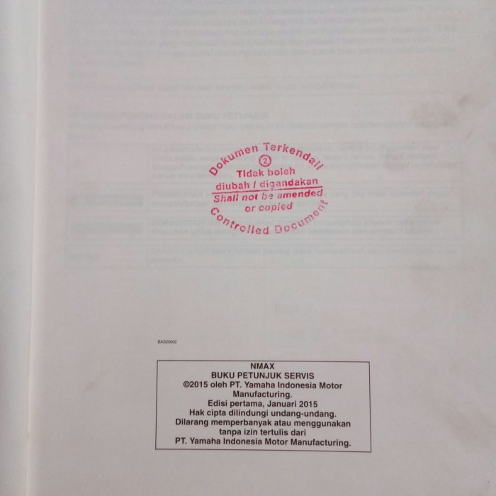 Jual MUST HAVE!! MANUAL BOOK BUKU PANDUAN SERVICE YAMAHA NMAX ORIGINAL