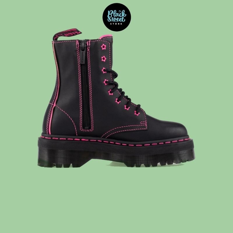 SEPATU BOOTS MARTENS JADON II NEON STAR LEATHER PLATFORM BLA/CLASH  PINK(27617001)