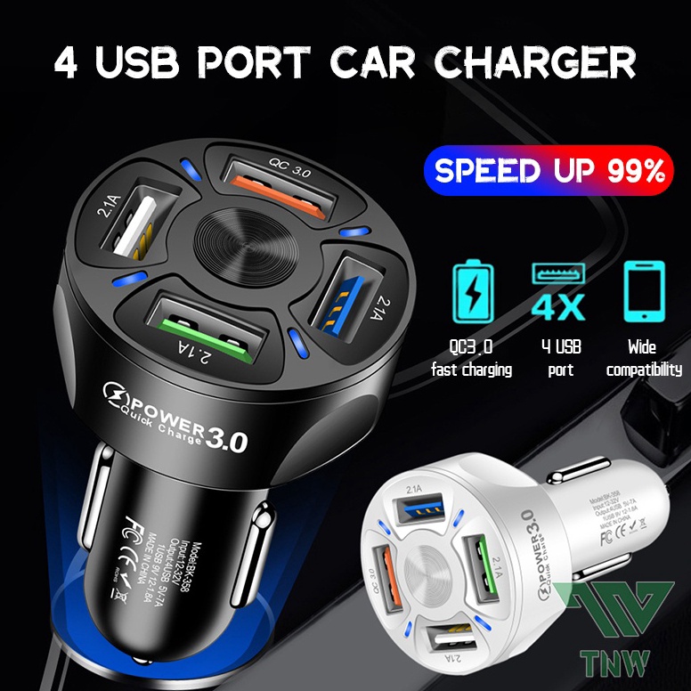 Jual VIRAL TNW Car Charger Universal Charger Mobil 4 port 30W Mendukung