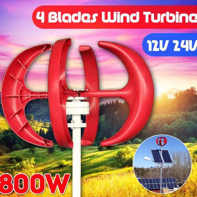 Jual Pltb Generator Wind Turbine Vertical 800W Turbin Angin Charger 12V ...
