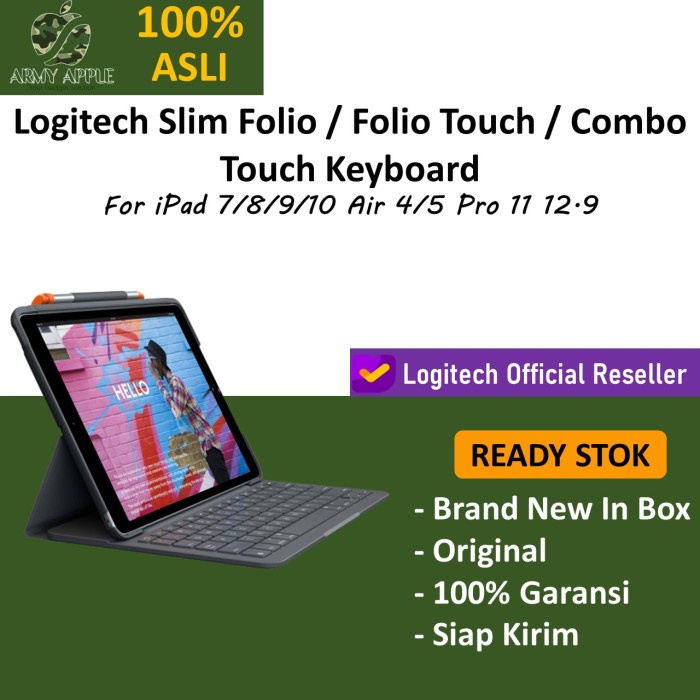 Logitech Slim Combo Folio Touch Keyboard iPad 10 Air Pro 11