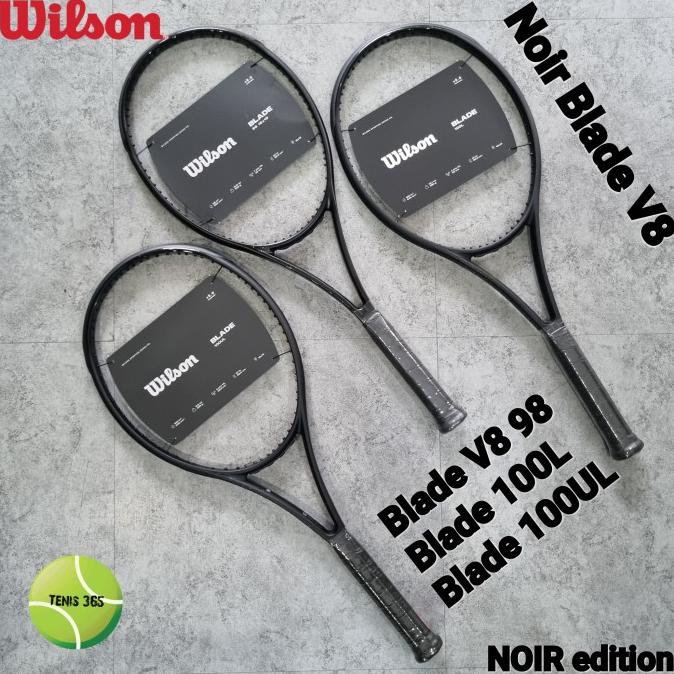 Jual Raket Tenis Wilson NOIR Blade V8 98 / 100L / 100UL ( BLACK Edition ...