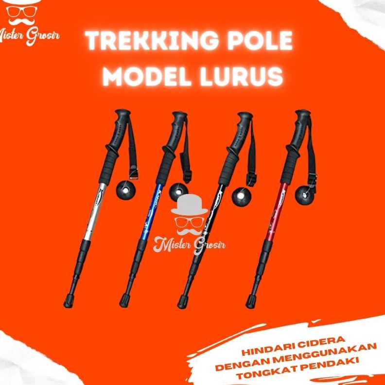 Jual Diskon Tongkat Pendaki Gunung Lurus Tracking Pole Stick Trekking