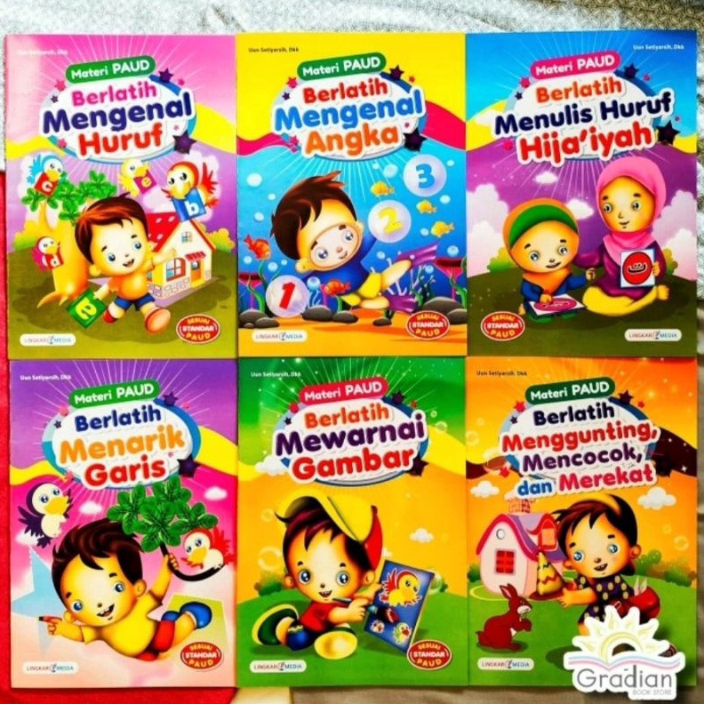 Jual [ART. T30J] Paket Lengkap 6 Buku Materi Paud / Mengenal Huruf ...