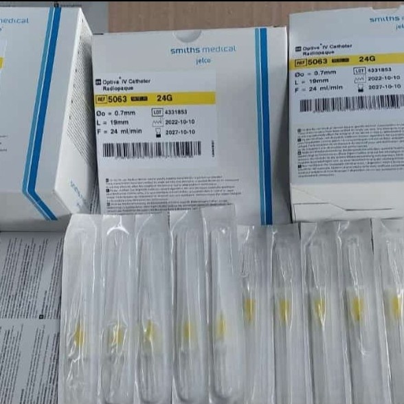 Jual Iv Catheter Jelco 24G/Persamaan Inflo 24G Box 50 Pcs Shopee