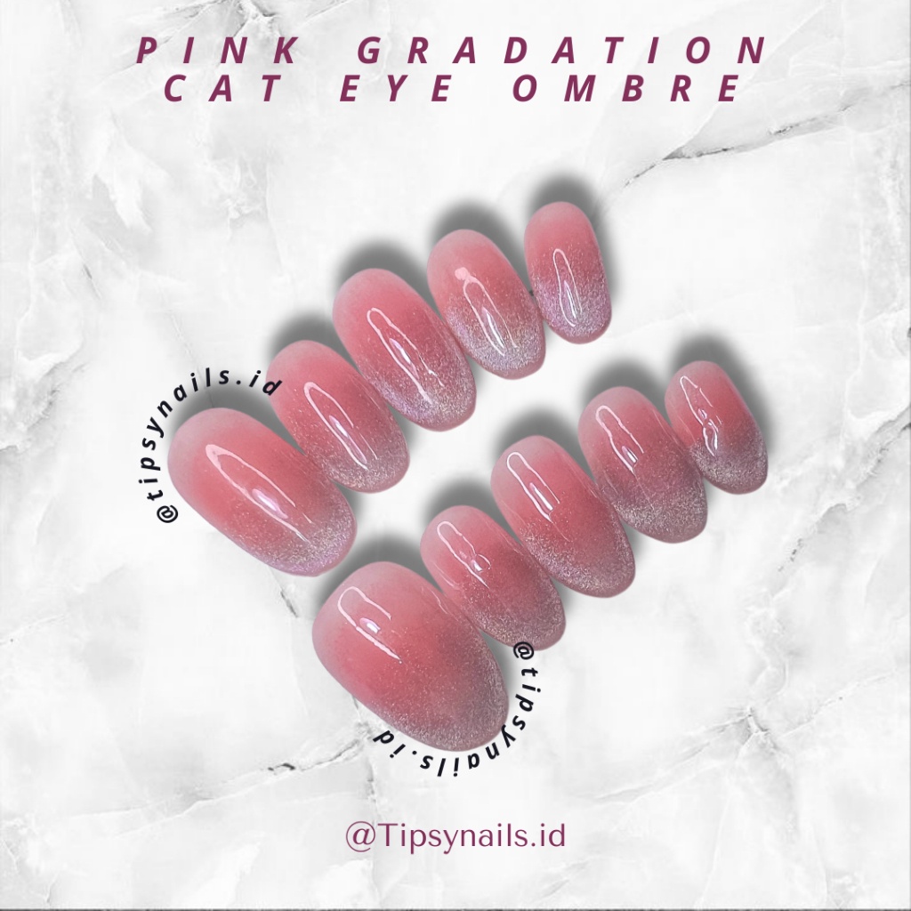 Jual Press On Nails (Kuku / Fake Nails) Custom Request Size - Pink ...