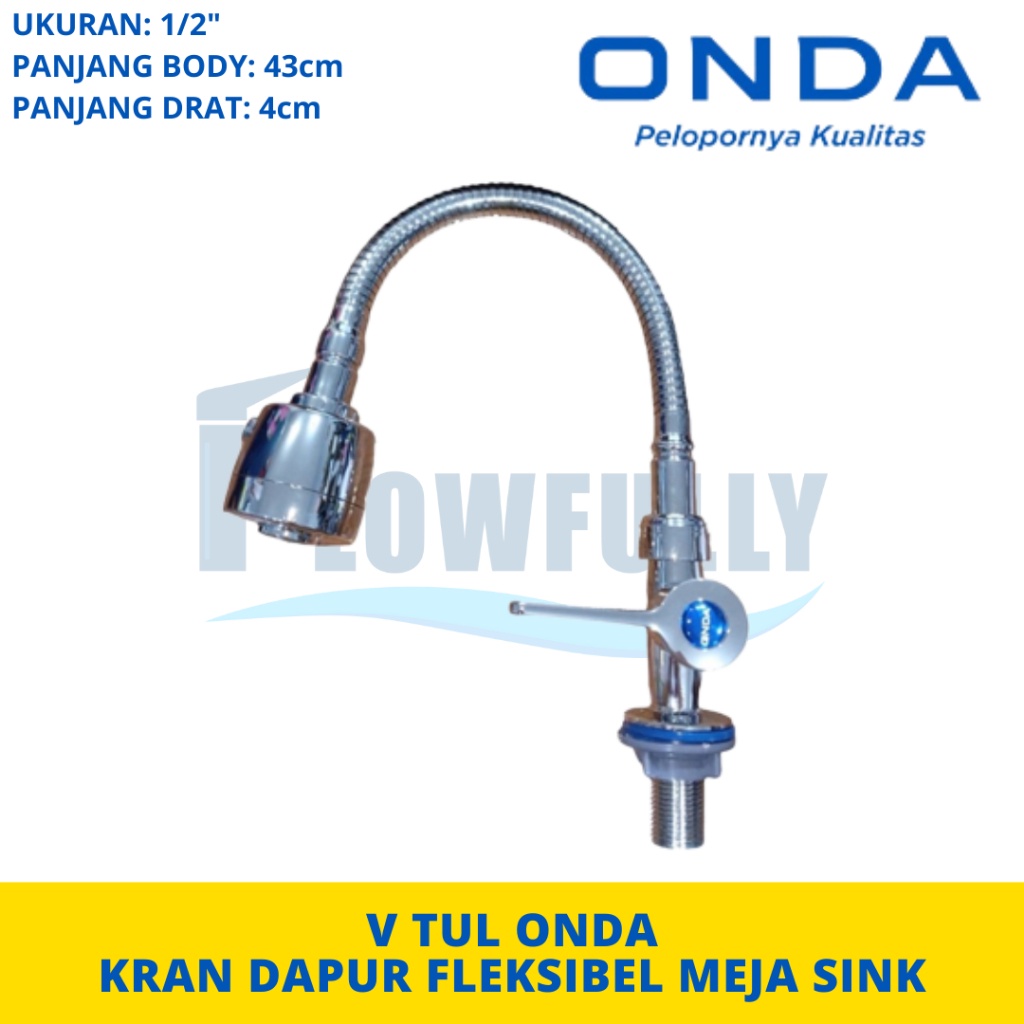 Jual Kran Dapur Flexibel V Tul Tanam Onda Meja Sink Keran Angsa Cuci