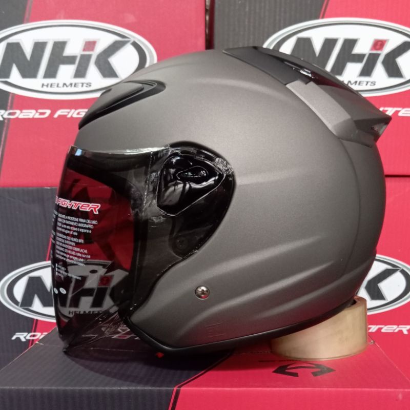 Jual HELM NHK R6 SOLID GREY DOFF TERBARU Helm half face nhk r6 polos