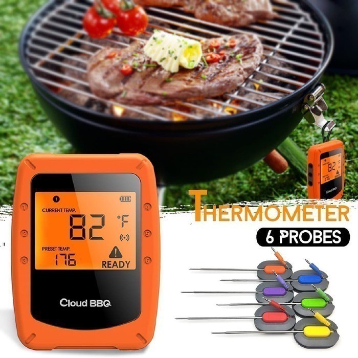 6 Probe Wifi Digital Long range BBQ thermometer w/ Blue tooth 5.0