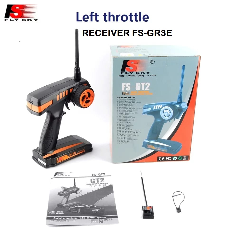 FlySky FS-GT2 2.4Ghz 2ch Radio w/ Receiver | FS-GT2