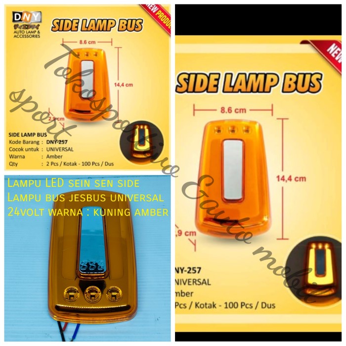 Jual Lampu LED sein side Lamp LED BUS JETBUS bus mobil universal 24v ...