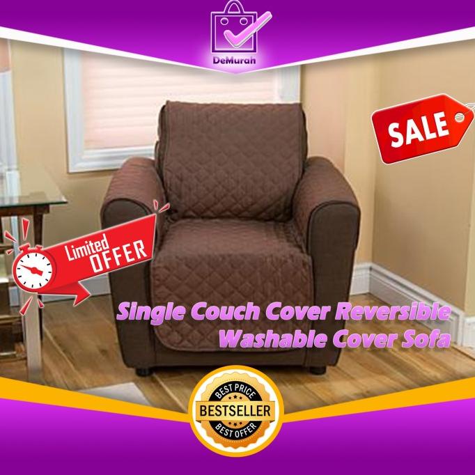 Jual 0406 Single Couch Cover Reversible Washable Cover Sofa | Shopee ...