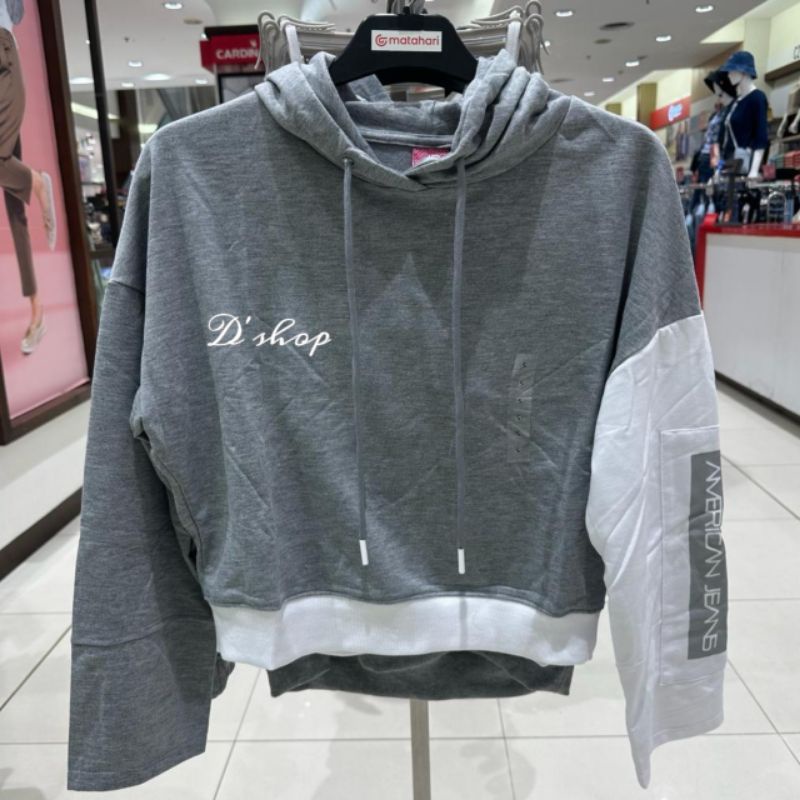 Sweater Hoodie Wanita Dua Warna AMERICAN JEANS By Matahari Dept Store