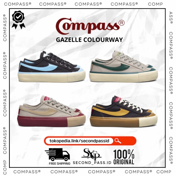 Jual Sepatu Compass Gazelle Low Choco Icewafer Greenwafer Marooncaramel Shopee Indonesia 3433