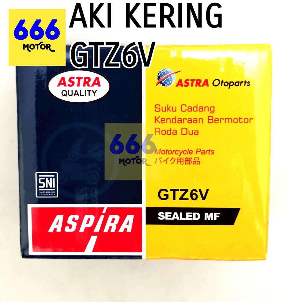 BATERAI ACCU AKI KERING GTZ6V ASPIRA 12v 5ah