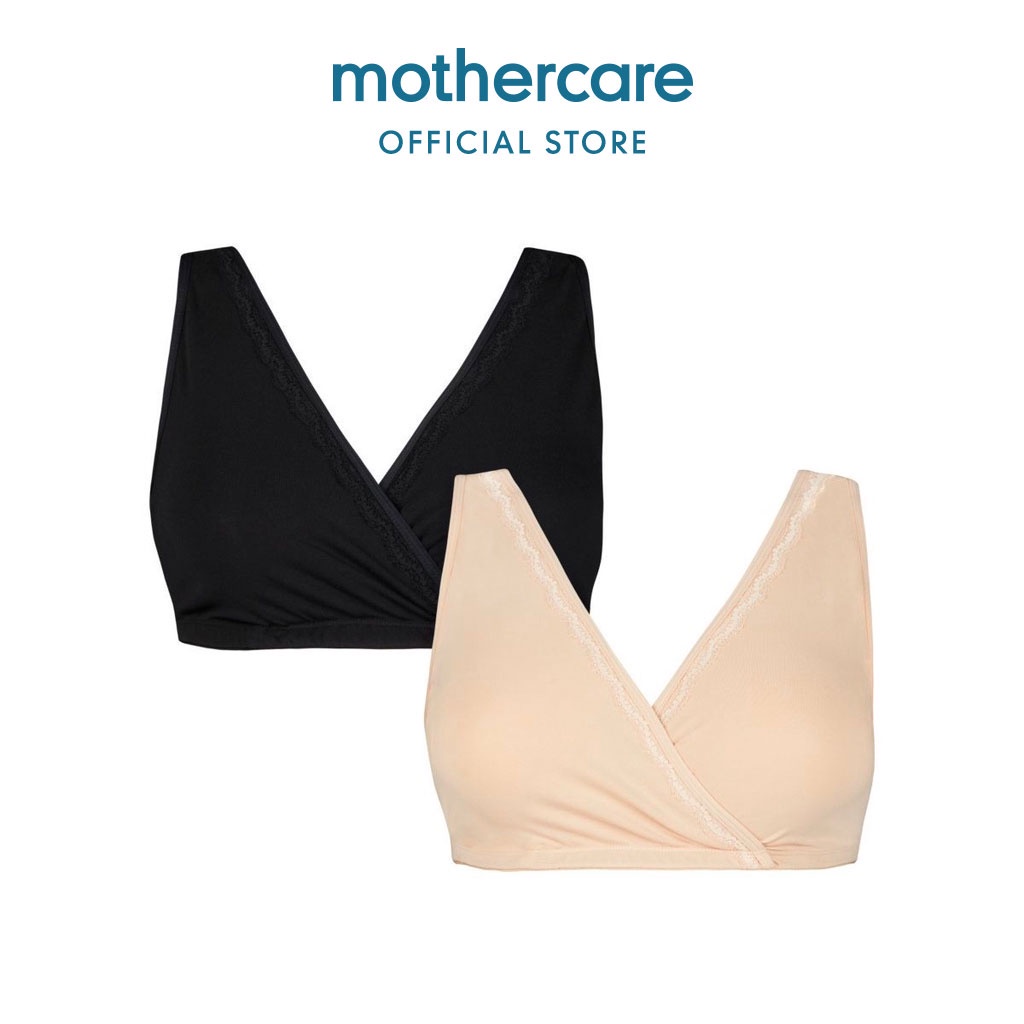 Jual Mothercare Black And Nude Nursing Sleep Bras 2 Pack Bra