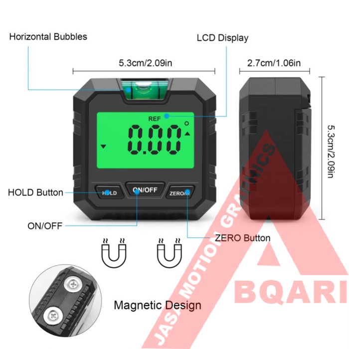 Jual Inclinometer Digital Alat Ukur Sudut Kemiringan Slope Level Box ...