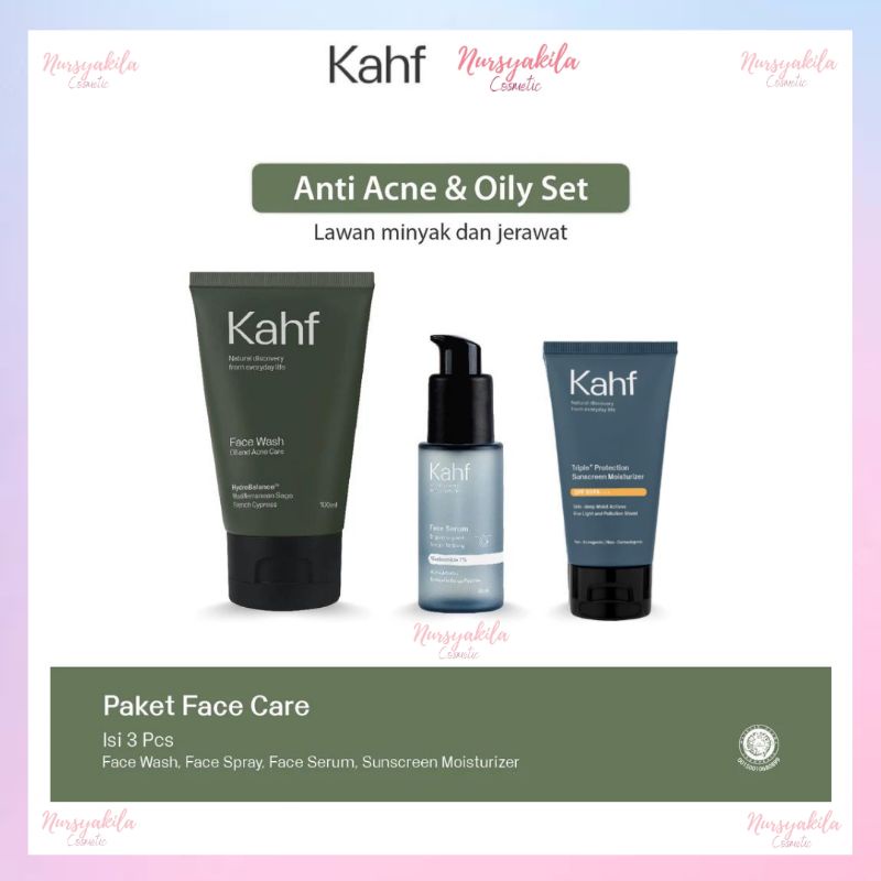 Jual Kahf Paket Basic Skincare Pria (3pcs) Perawatan Wajah Cowok