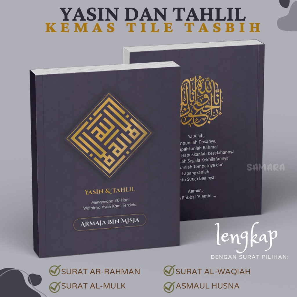 Jual CETAK BUKU YASIN DAN TAHLIL CUSTOM LENGKAP FOTO ALMARHUM MENGENANG ...