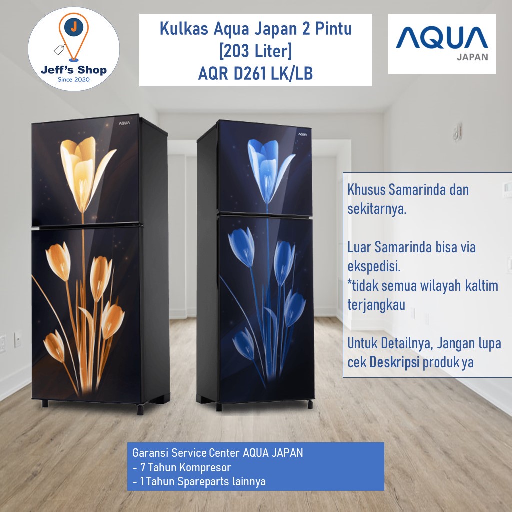 Jual Kulkas Aqua Japan Pintu Liter Aqr D Lk Lb Shopee