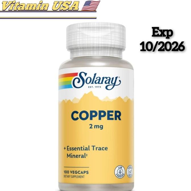 Jual Solaray Copper 2 Mg Healthy Red Blood Cell Formation 100 Vegcaps ...