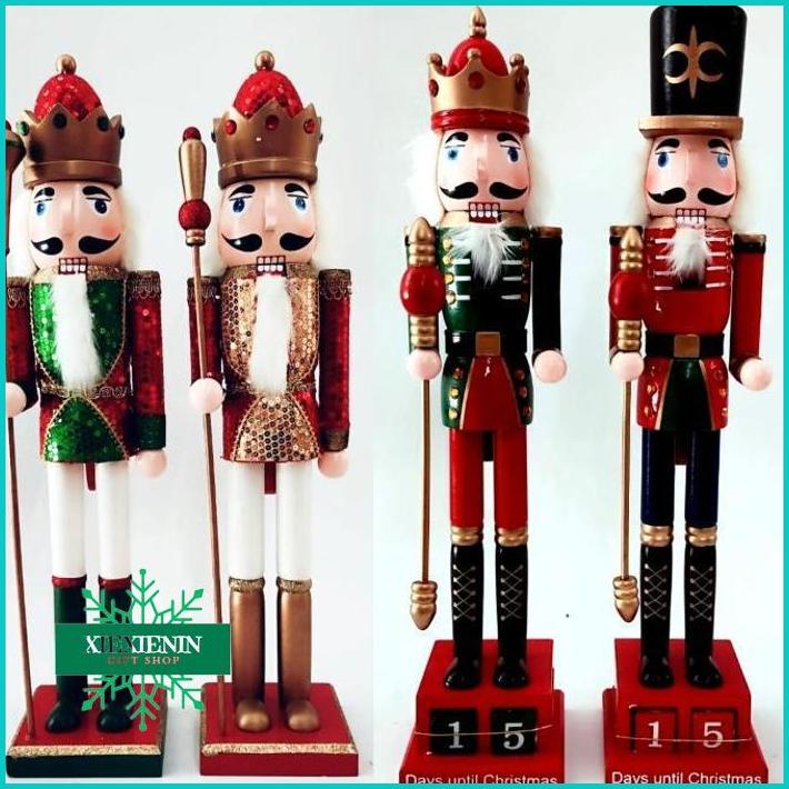 Jual XIEXIENIN Patung Kayu Nutcraker 60 cm Gliter Model Kalender 25 Des