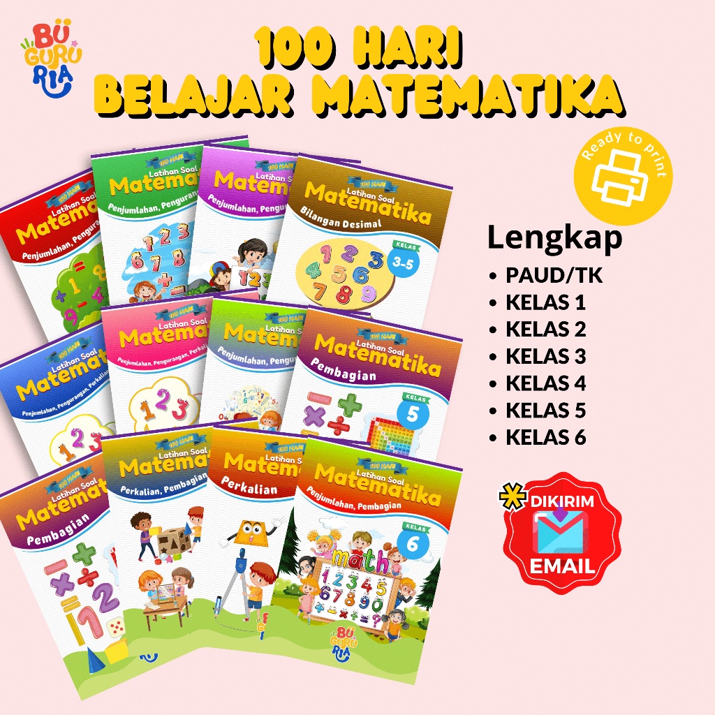 Jual Bu Guru Ria 100 Hari Latihan Soal Matematika Untuk Anak Tk Sd