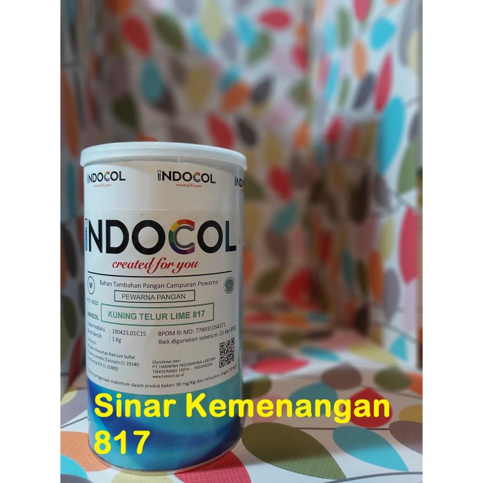 Jual PEWARNA MAKANAN INDOCOL LIME EGG YELLOW 817 - KUNING TELUR LIME ...