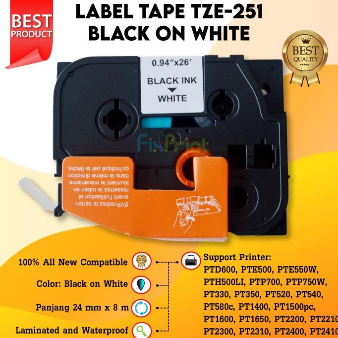 ITALY'S CARTRIDGE - Cassetta Nastro Tz-243 Tze-243 Laminato Compatibile - Foto 12