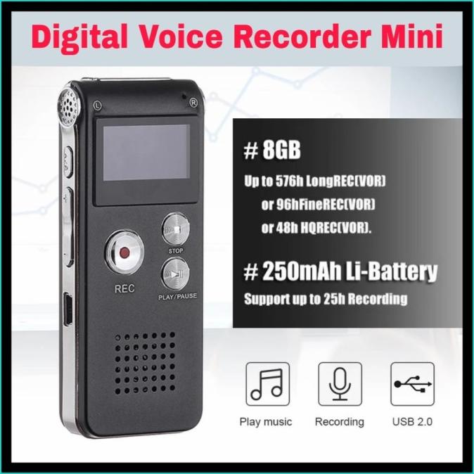 Jual Ns Alat Perekam Suara Digital Voice Recorder Mini Mp3 Player 8gb Dr01 Shopee Indonesia 3940