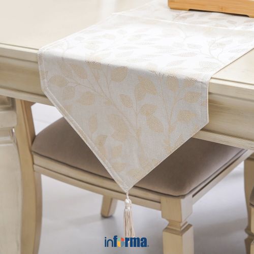 Jual Informa Table Runner Foil Print Gold Taplak Meja Tengah Serbaguna Dekorasi Ruang