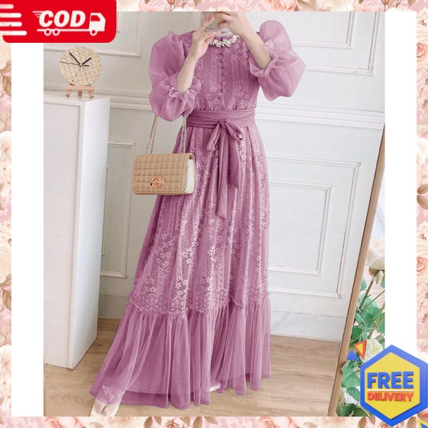 Jual Gamis Wanita Dres Muslimah Kondangan Si Gamis Mewah Busui Syar I Dress Trend Bu Gamis Jumbo