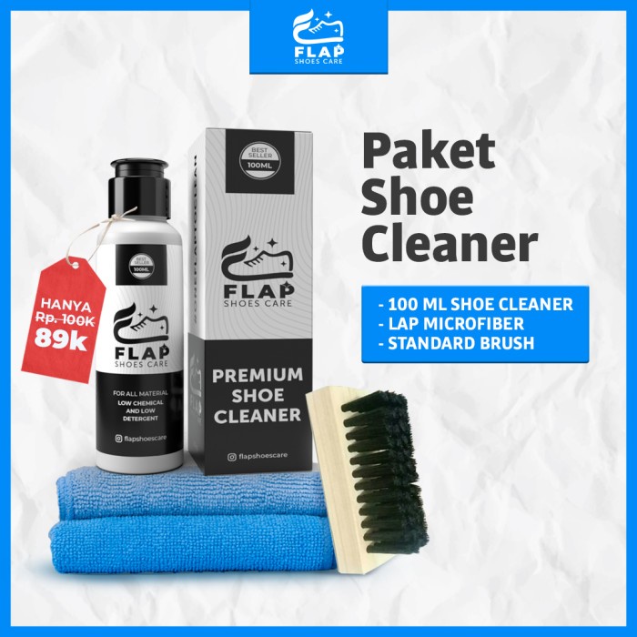 Jual Flap Shoes Care Pembersih Sepatu Putih dan Warna Shoes Cleaner Kit ...