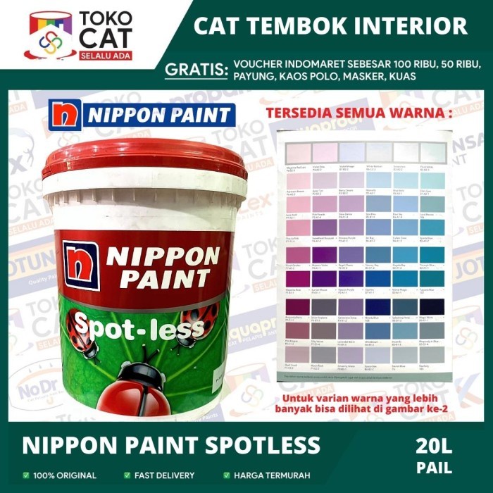 Jual Cat Tembok Dalam Nippon Paint Spotless Tinting ( Bisa Request ...