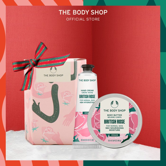 Jual The Body Shop Christmas Gifts British Rose Intense Moisture Duo