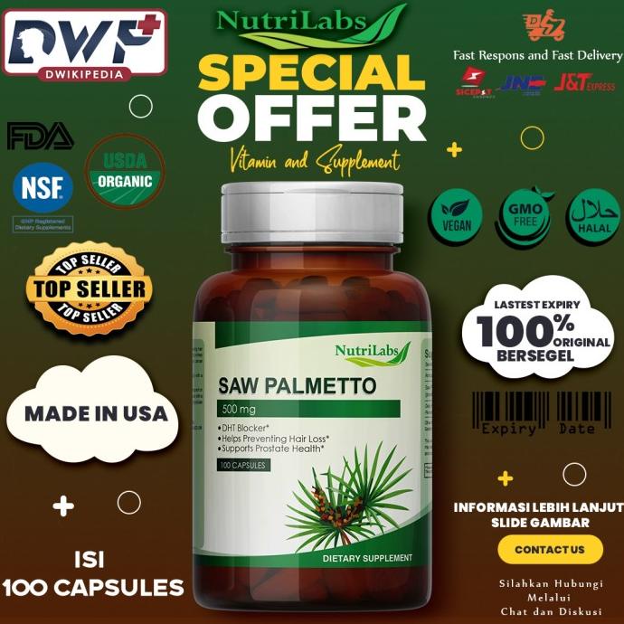 Jual PROMO Nutrilabs Saw Palmetto 500 mg isi 100 (Finastride Herbal DHT