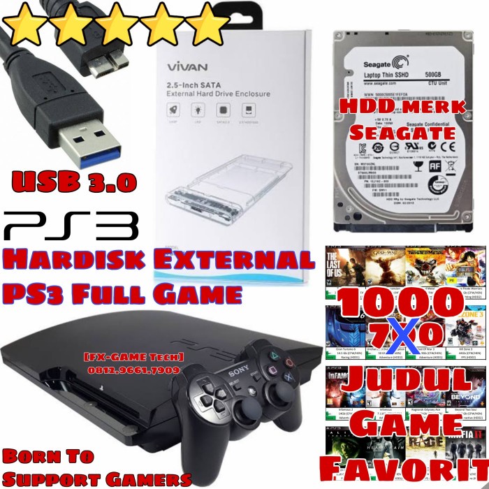 Jual Harddisk Hardisk HDD 2.5 eksternal external 500 Gb 500Gb Full Game ...