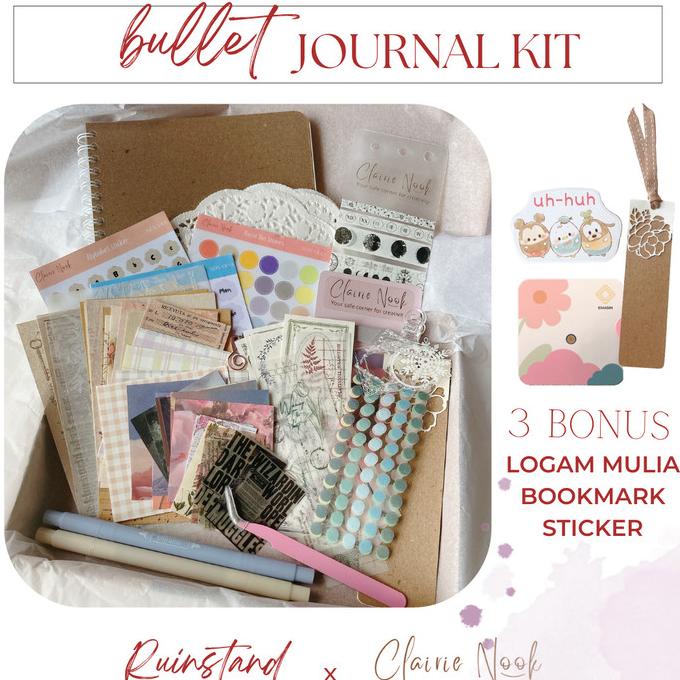 Jual Bullet Journal Kit Aesthetic - Jurnal Kit - Scrapbook Kit Clairie Nook