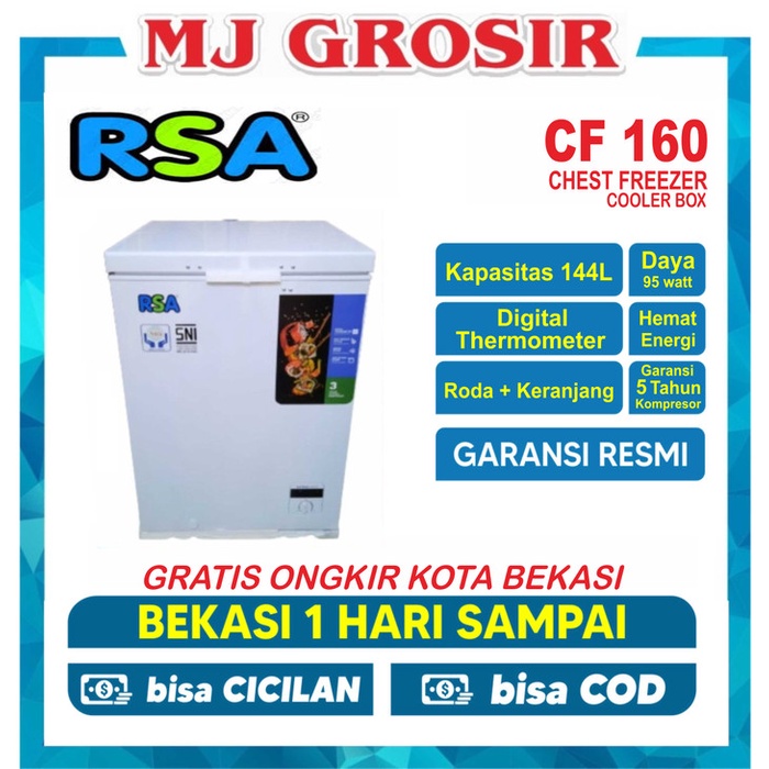 Jual Terbaru Rsa Chest Freezer Cf 160 Box 144L Lemari Pembeku 144 Liter ...