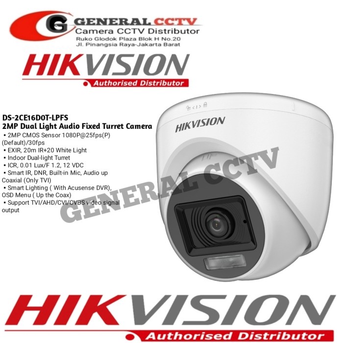 Jual Jual Camera Cctv Indoor 2mp Audio Tur Hd Ds 2ce76d0t Lpfs