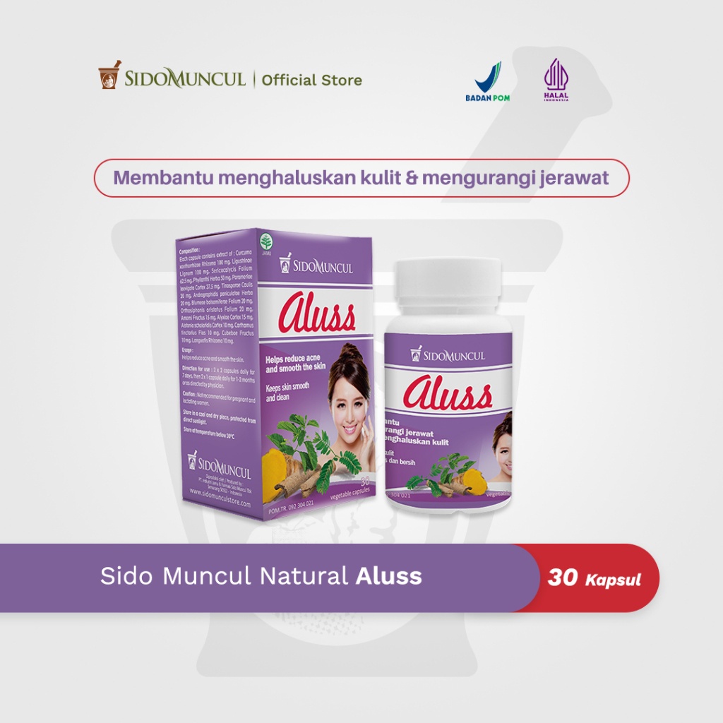 Jual Sido Muncul Natural Herbal Aluss 30 Kapsul Membantu Mengurangi