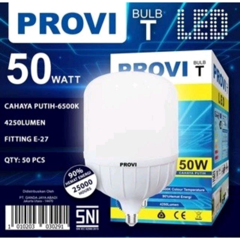 Jual Lampu LED Provi T bulp Bodi Kapsul 60w 50w 40w 30w / Lampu led ...