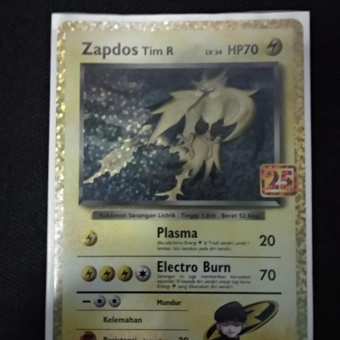 Jual ZAPDOS TIM R 25TH POKEMON TCG INDONESIA | Shopee Indonesia