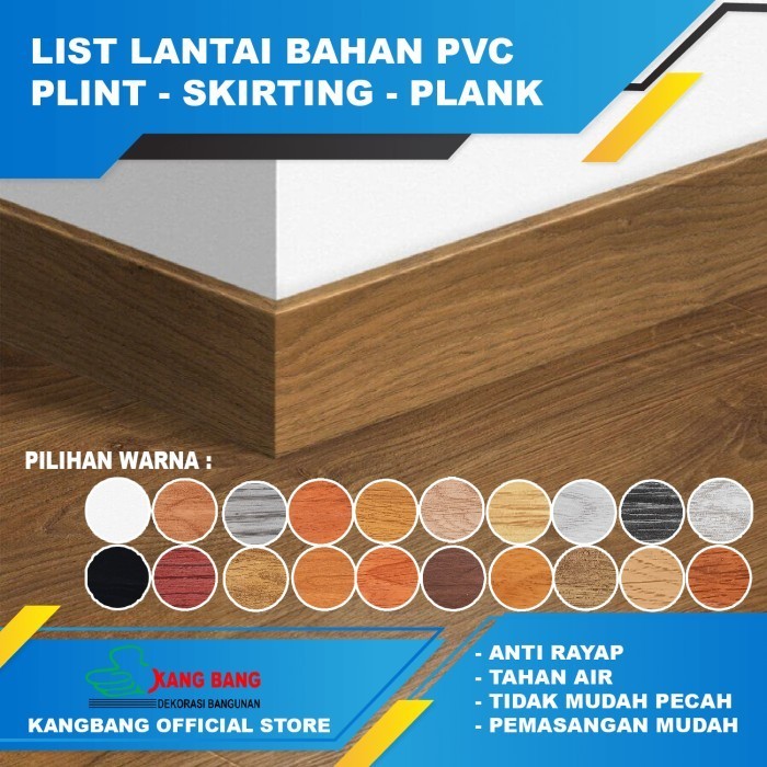 Jual LIST PLINT LANTAI PVC UKURAN 10CM LIST SKIRTING LANTAI KAYU 10CM