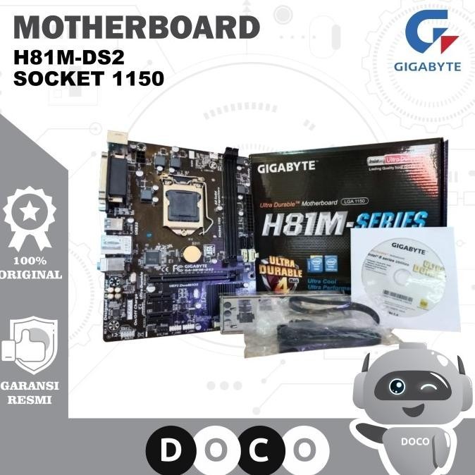 Jual Gigabyte Motherboard Mobo H81MDS2 Soket 1150 Desktop Mainboard PC